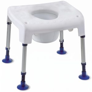 Duschhocker Aquatec Pico ist einsetzbar als Duschhocker, Duschstuhl und Toiletten Stützgestell für Senioren