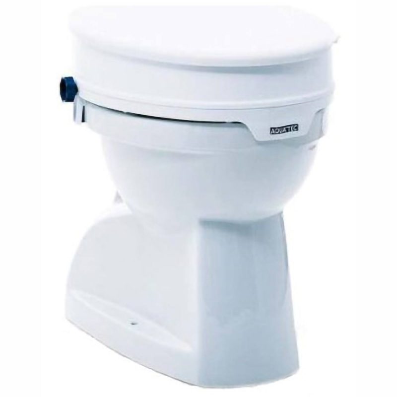 Die Toilettensitzerhöhung Aquatec 90 mit Deckel erleichtert das Aufstehen und Hinsetzen am Wc