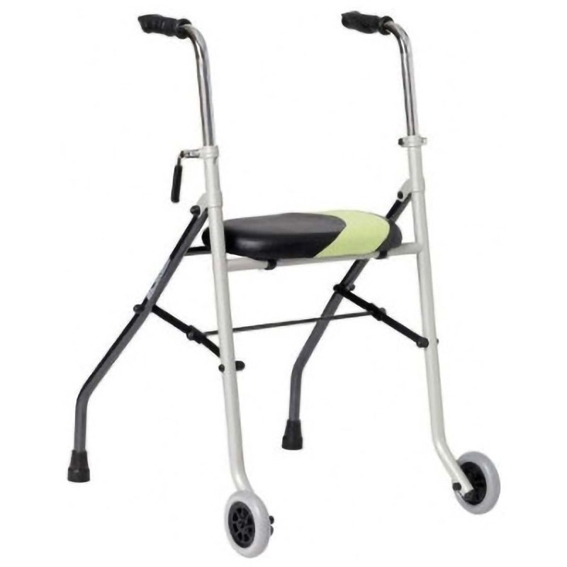 Zweirad Rollator Leichtgewicht Zweirad Rollator mit gepolsterter Sitzbank und stabilem Stahlrahmen