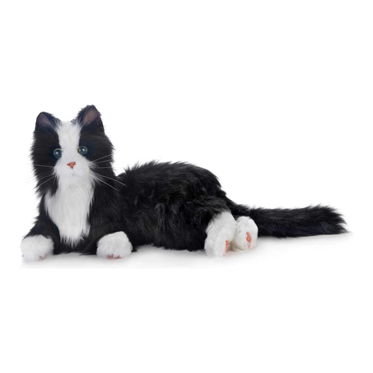 Joy-for-All Demenzkatze schwarz-weiß, liegend